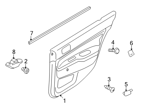 2017 Mitsubishi Lancer Interior Trim - Rear Door