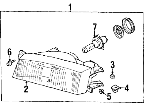 2000 Mitsubishi Mirage Bulbs Diagram 2
