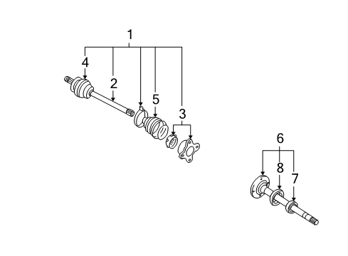 2001 Mitsubishi Montero Drive Axles - Front