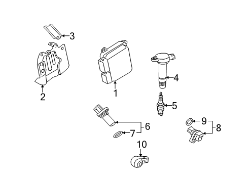 2009 Mitsubishi Lancer Ignition Coil Diagram for 1832A042