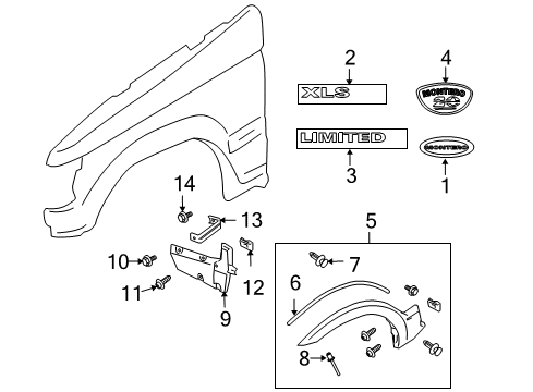 2005 Mitsubishi Montero Exterior Trim - Fender