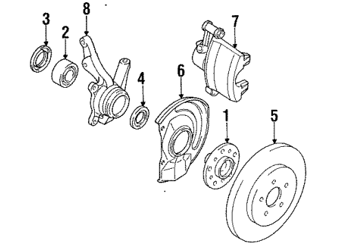 1993 Mitsubishi Eclipse Front Brakes Diagram 2