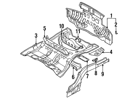 1995 Mitsubishi Eclipse Rear Body Diagram 2