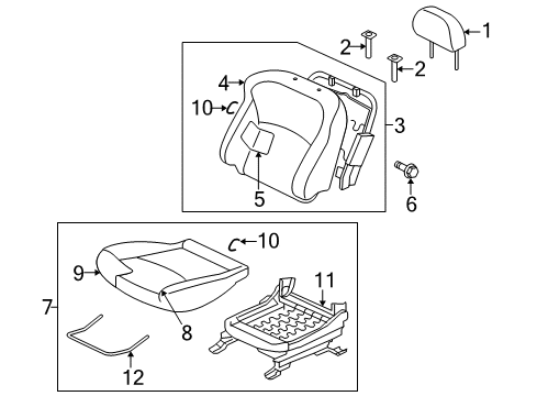 2017 Mitsubishi Outlander Passenger Seat Components