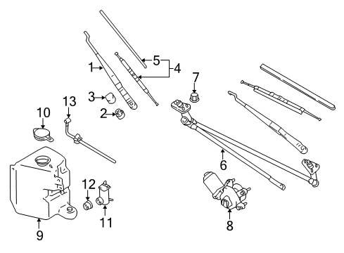 2004 Mitsubishi Montero Sport Front Washer Pump Diagram for 8260A464