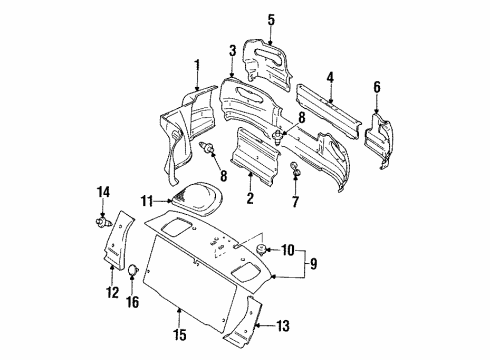 1994 Mitsubishi Mirage Interior Trim Diagram 2