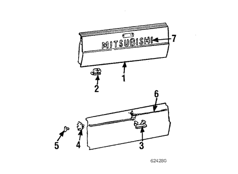 1986 Mitsubishi Mighty Max Tail Gate