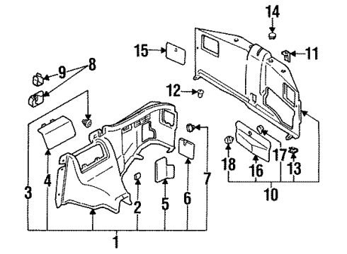 1999 Mitsubishi 3000GT Rear Compartment Trim