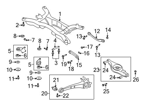 2007 Mitsubishi Outlander Rear Suspension Components Diagram 2