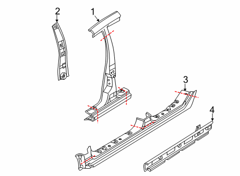 2004 Mitsubishi Lancer Center Pillar & Rocker Diagram 3