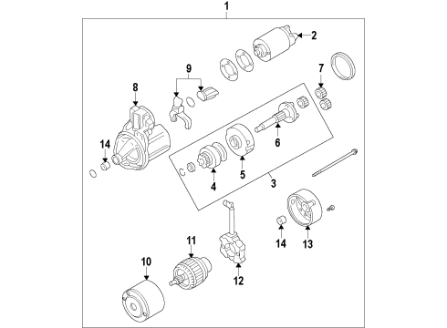 2013 Mitsubishi Outlander Starter Diagram for 1810A184