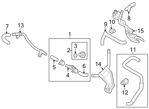 2024 Mitsubishi Outlander PHEV Water Hose Diagram for 9427A160