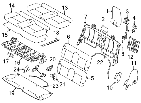 2023 Mitsubishi Outlander PHEV Seat Back Cover Gray Diagram for 89670W021P
