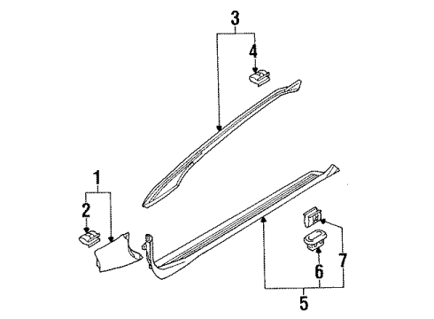 1998 Mitsubishi Eclipse Interior Trim - Pillars Diagram 2