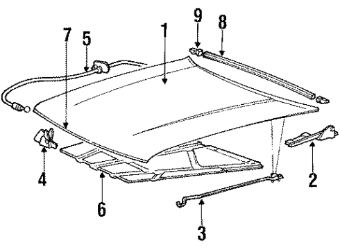 1989 Mitsubishi Mirage Hood & Components