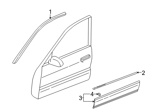 2003 Mitsubishi Galant Exterior Trim - Front Door