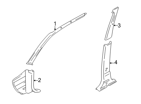 2002 Mitsubishi Montero Interior Trim - Pillars