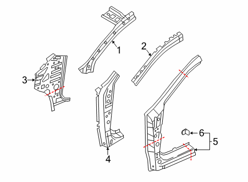 2017 Mitsubishi Mirage Hinge Pillar
