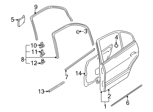 2002 Mitsubishi Galant Door & Components Diagram 2