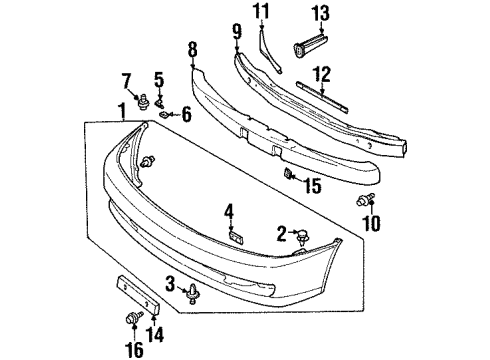2000 Mitsubishi Mirage Bumper & Components - Front Diagram 2