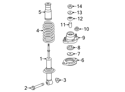 2017 Mitsubishi Outlander Sport Struts & Components Diagram 2