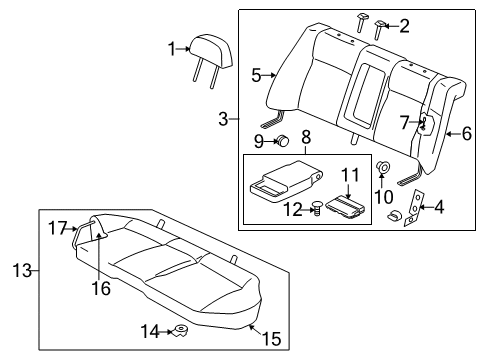2003 Mitsubishi Lancer Rear Seat Components Diagram 2