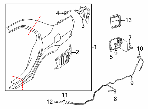 2007 Mitsubishi Lancer Fuel Door