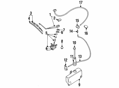 1999 Mitsubishi 3000GT Rear Wiper Components