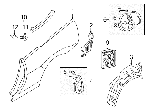 2000 Mitsubishi Eclipse Quarter Panel & Components
