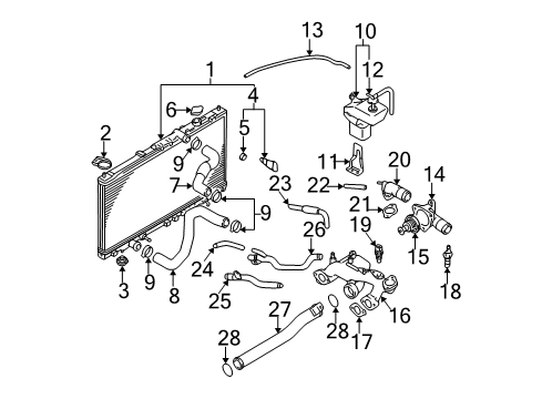 2001 Mitsubishi Eclipse Thermostat Diagram for MD350415