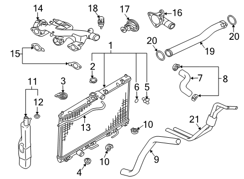 2004 Mitsubishi Galant Radiator Diagram for MZ690921