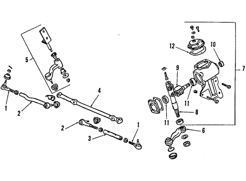 1992 Mitsubishi Montero Steering Gear & Linkage Diagram 2