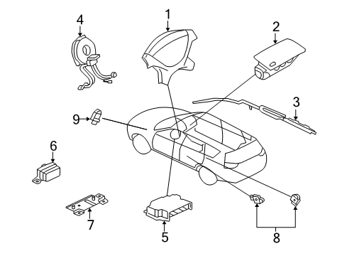 2012 Mitsubishi Outlander Air Bag Components