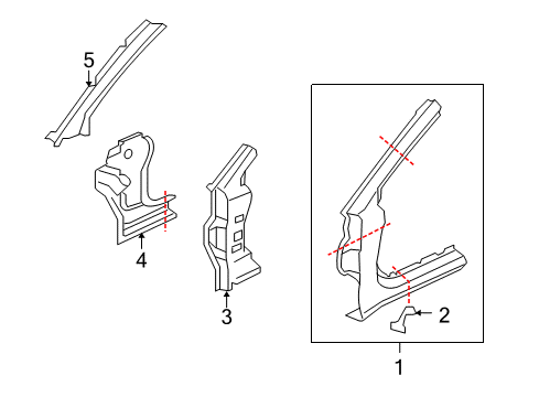 2008 Mitsubishi Lancer Hinge Pillar Diagram 2