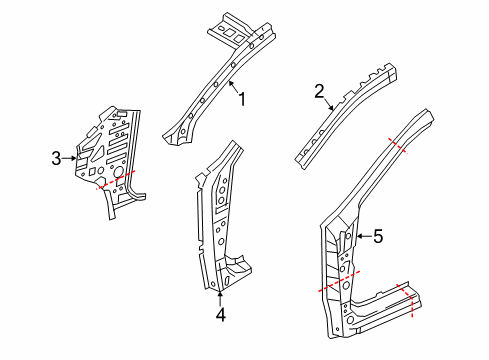 2014 Mitsubishi Mirage Hinge Pillar
