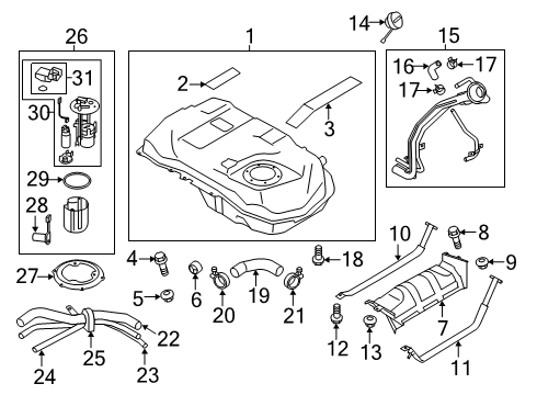 2018 Mitsubishi Eclipse Cross Fuel Filter Diagram for 1770A422
