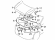 Diagram for Mitsubishi Hood Hinge - 5905A212