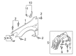 Diagram for Mitsubishi Lancer Fender Splash Shield - MR954176